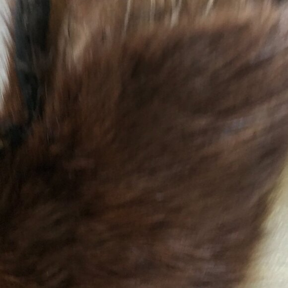 Salvaged Vintage Fur Collar Retro Dark Brown Collar Double Sided Fur Upcycle - Picture 6 of 8